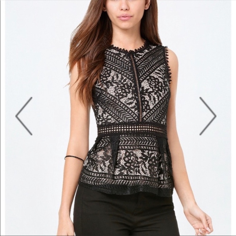 Bebe lace peplum top